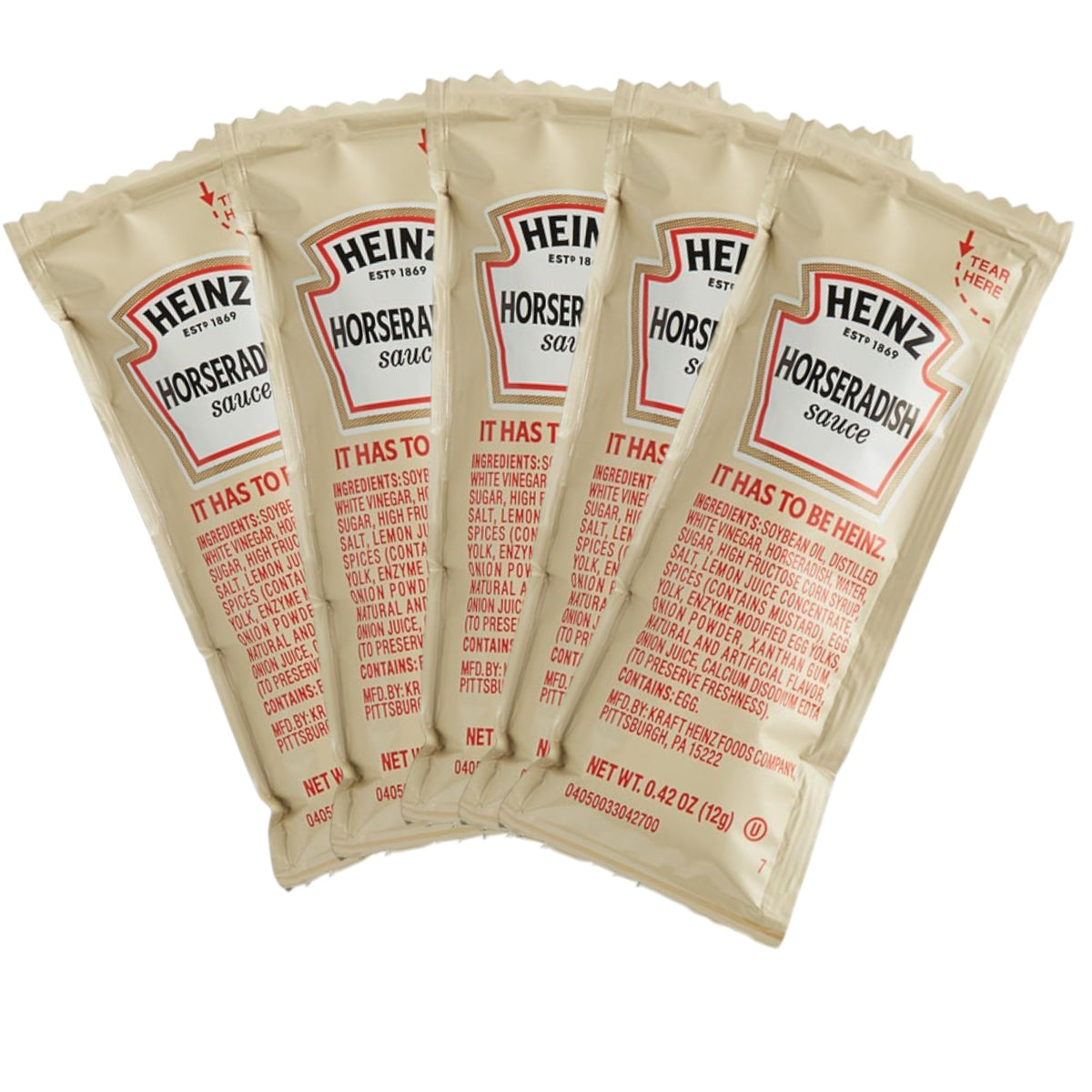 JUST-BUY horseradish packets packaging shot for on-the-go flavor