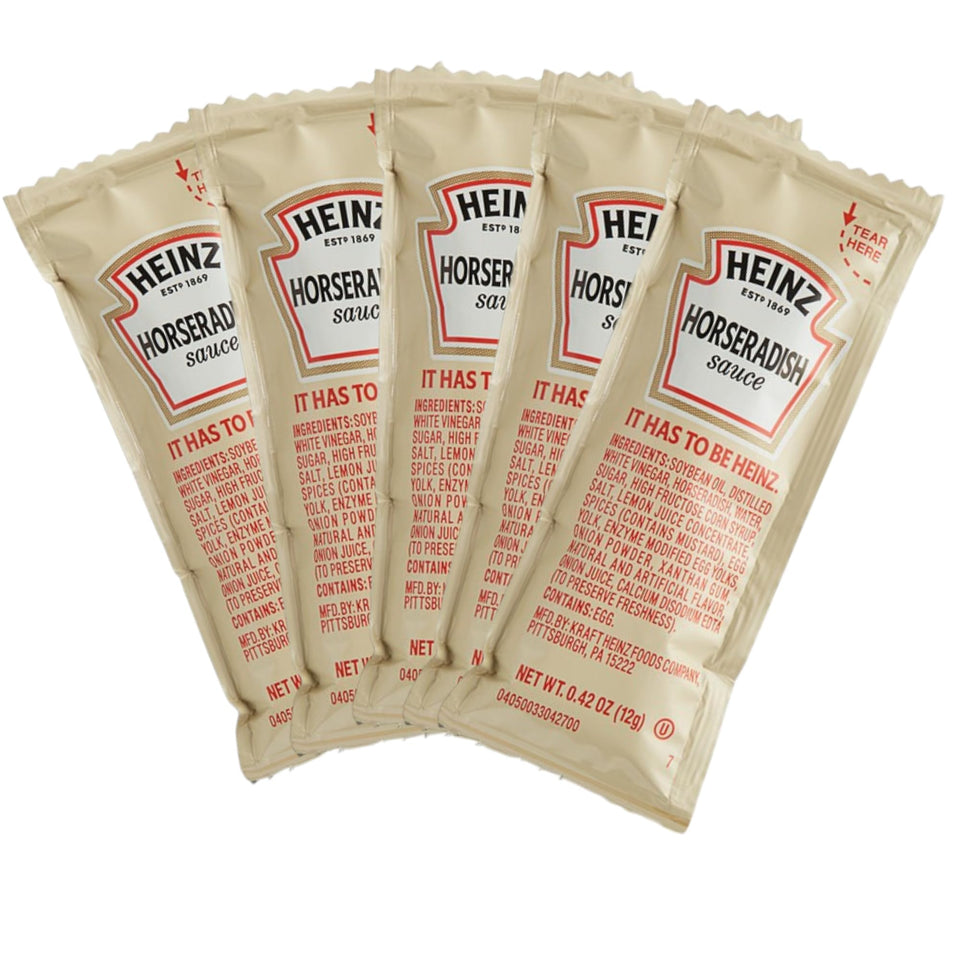 JUST-BUY horseradish packets packaging shot for on-the-go flavor