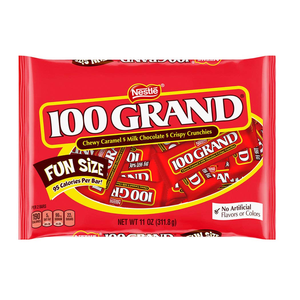 Just Candy 100 Grand bag on display for convenient on-the-go snacking.