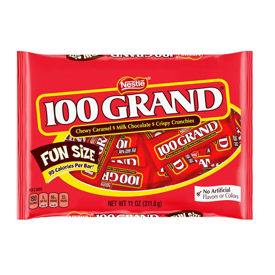 Just Candy 100 Grand bag on display for convenient on-the-go snacking.