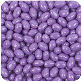 Just Candy purple jelly beans bulk on party-table display for guests