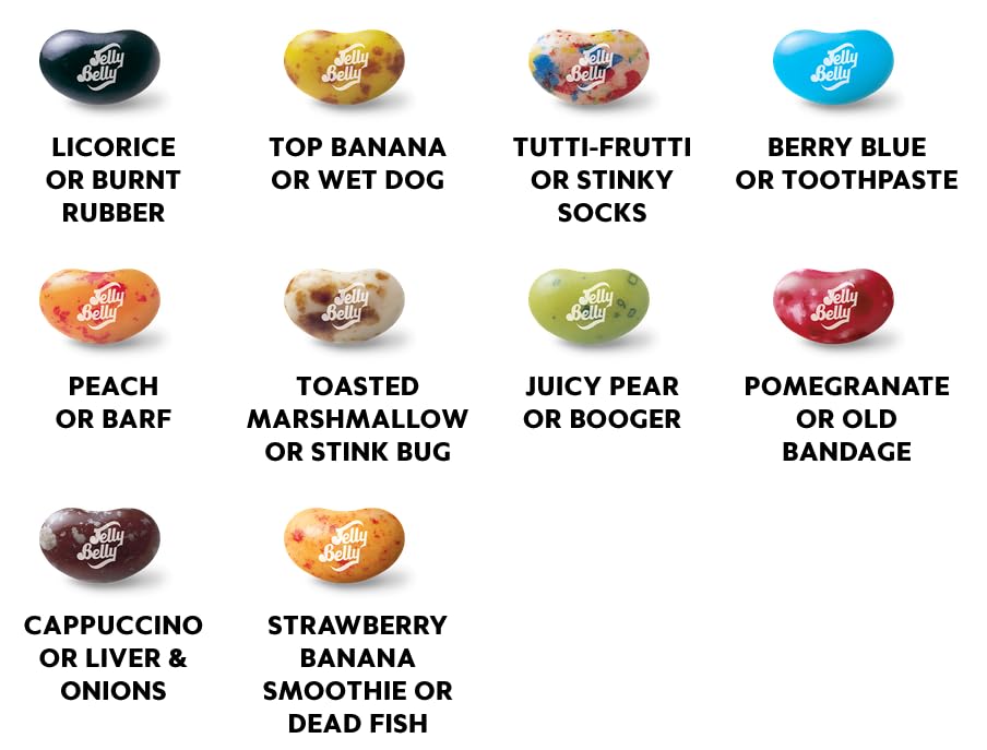 Just Grown BeanBoozled colorful beans close-up highlighting hues and textures.
