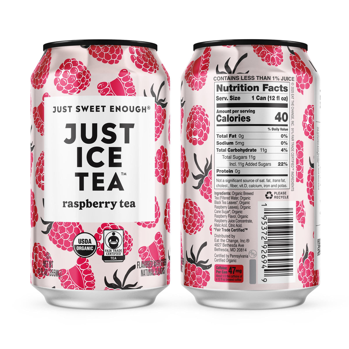 Close-up of black tea infusion in Just Ice Tea can.