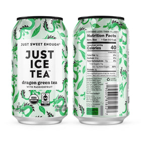 Just Ice Tea Dragon Green organic farm sourcing visual clean ingredients.