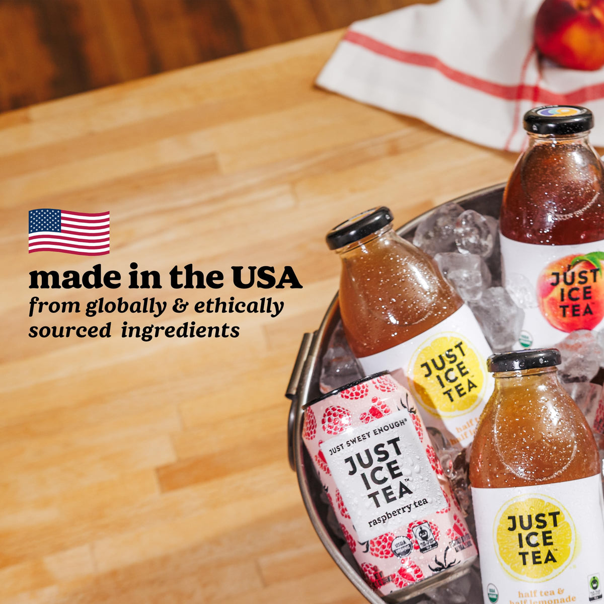 Just Ice Tea Lemon organic ingredients highlight clean flavor and sustainable sourcing