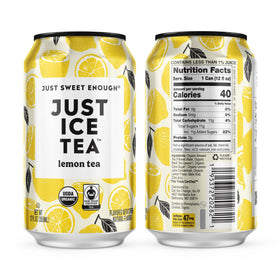 Just Ice Tea made in USA 12oz can, convenient, ready-to-drink standard size.