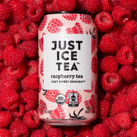 Just Ice Tea no artificial sweeteners can, highlighting clean and natural taste