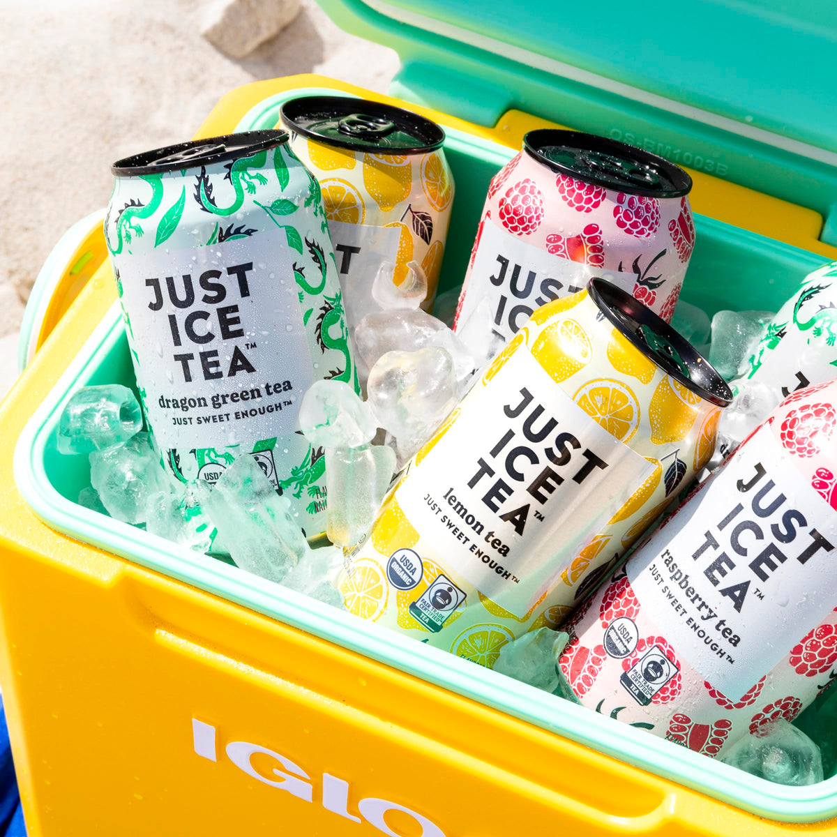 Just Ice Tea real brewed lemon can, authentic tea taste without concentrates.