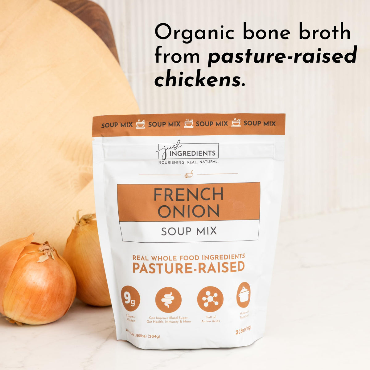 Just Ingredients French Onion Soup Mix easy, convenient home use
