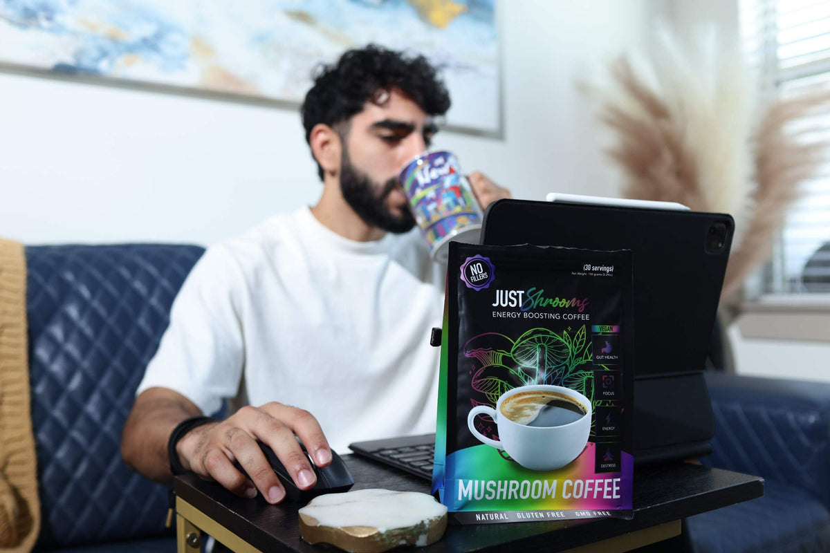Just Move Mushroom Coffee hot-iced-serve, versatile for your daily routine