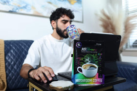 Just Move Mushroom Coffee hot-iced-serve, versatile for your daily routine