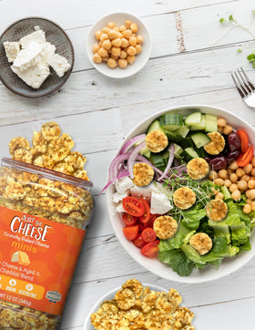 Keto-friendly crunch from Just the Cheese Minis with 3g net carbs per serving.