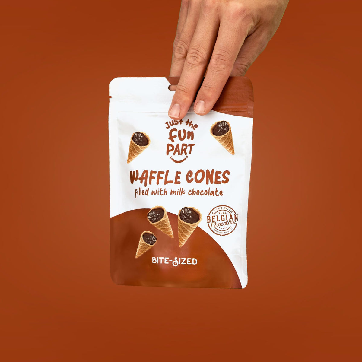 Just The Fun Part 16-ounce bag on countertop, ready for snacking and entertaining.
