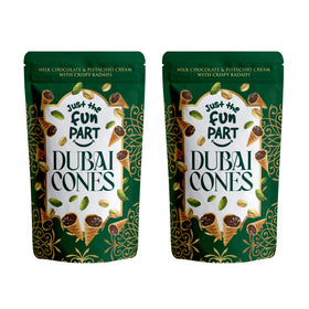 Just The Fun Part Dubai cones with chocolate-pistachio filling, perfect for sharing.