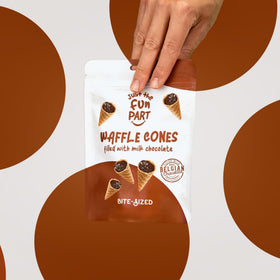 Just The Fun Part snack on the go, convenient bite-size cones in a bag.