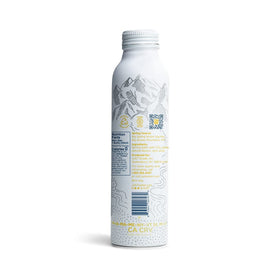 JUST Water Bubbles Lemon bottle on a surface emphasizes crisp flavor and sustainability.