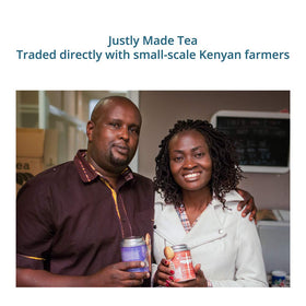 Steam rises from JusTea Chamomile Dream brewed cup
