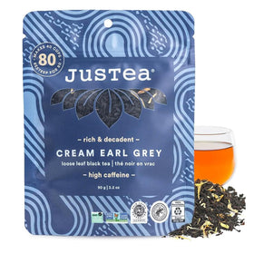 JusTea Cream Earl Grey loose leaf for a bold morning brew