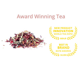 JusTea Little Berry Hibiscus dried berries close-up highlighting natural ingredients