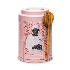 JusTea Little Berry Hibiscus tea spoon included with convenient stirring