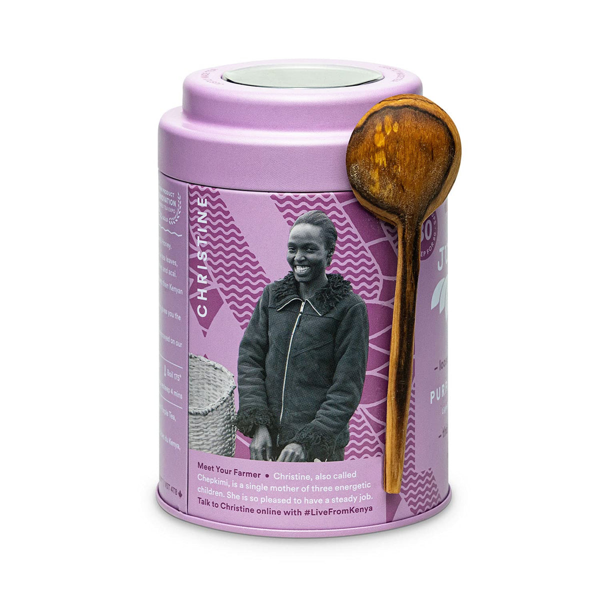 JusTea Purple Jasmine loose leaf tea prepared for multiple cups and re-steeps