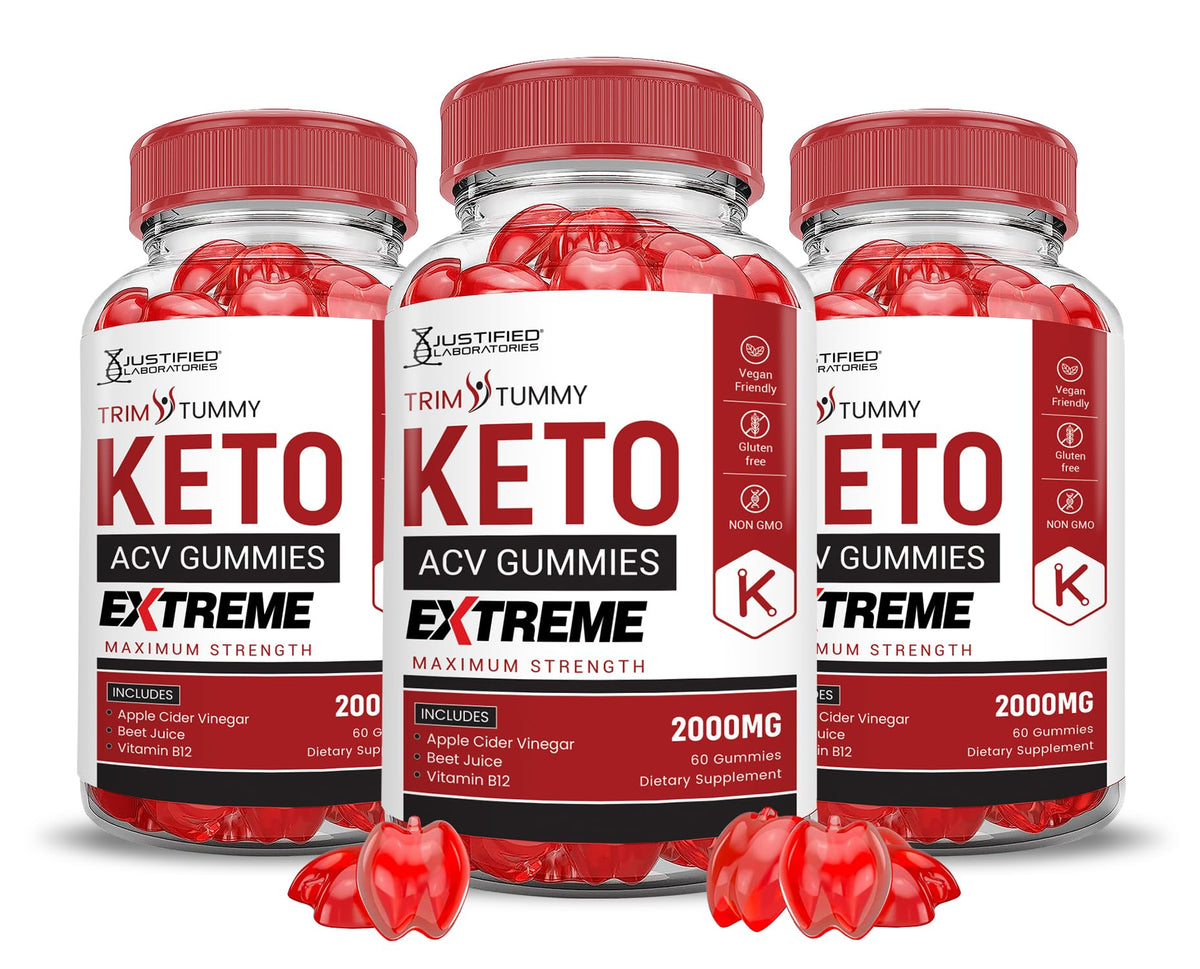 Justified Laboratories Trim Tummy Keto ACV Gummies bottle for easy daily use