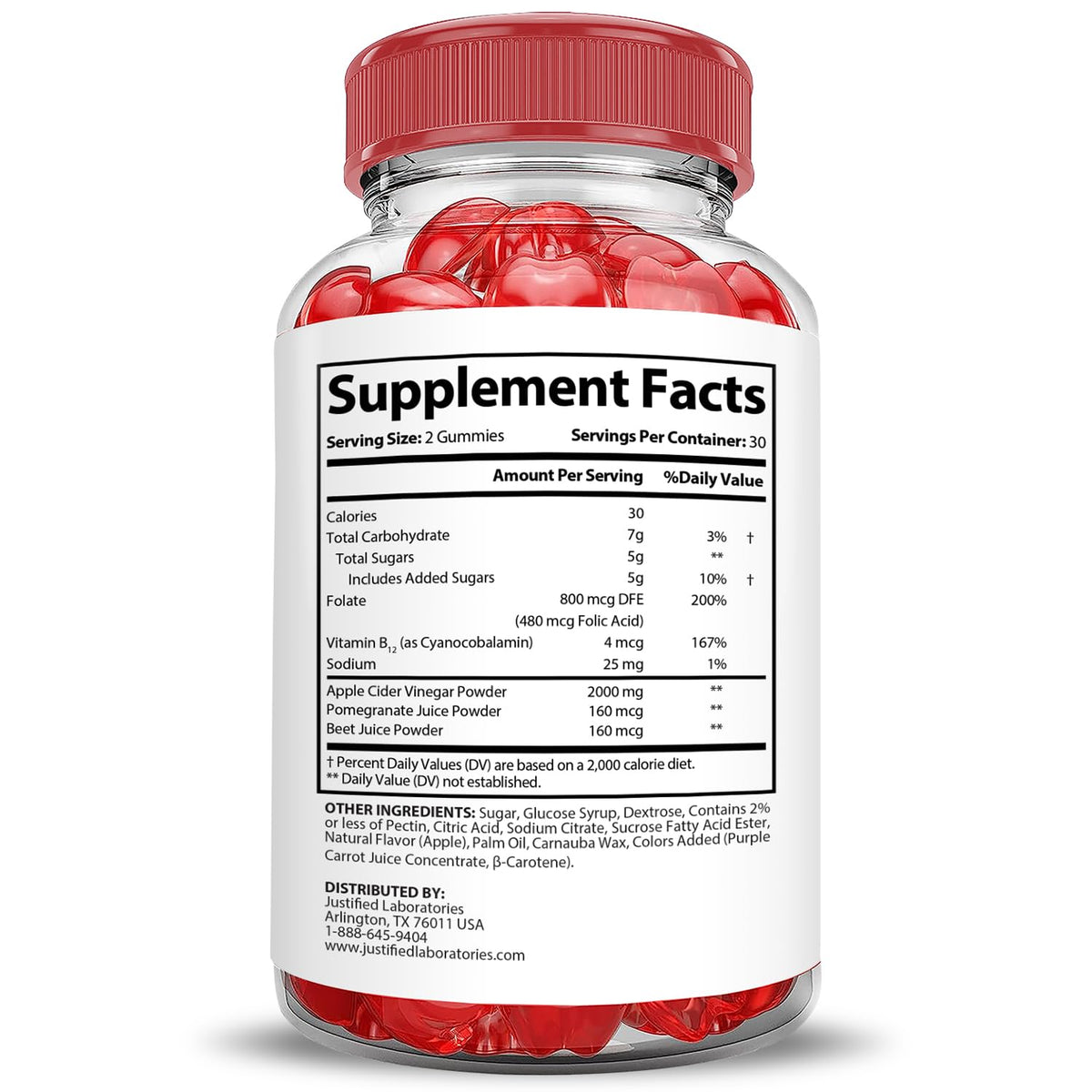 Justified Laboratories Trim Tummy Keto ACV Gummies daily use with water