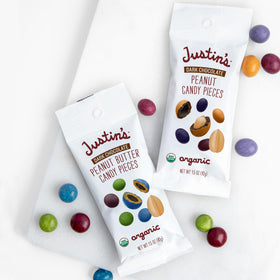 Rainforest Alliance certified cocoa from Justin's chocolate highlighting sustainable sourcing