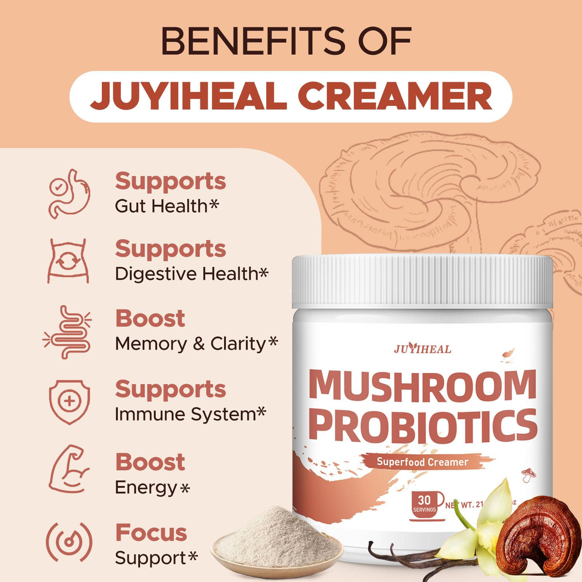 JUYIHEAL creamer texture on spoon reveals earthy aroma and creamy consistency