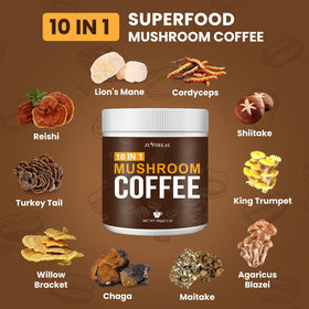 JUYIHEAL Mushroom Coffee iced glass for refreshing afternoon lift.
