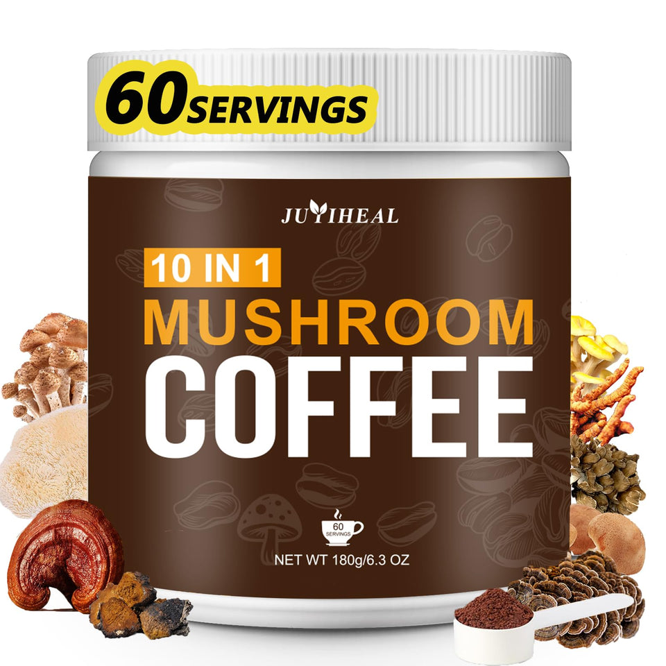 JUYIHEAL Mushroom Coffee packaging ready for a natural energy boost.