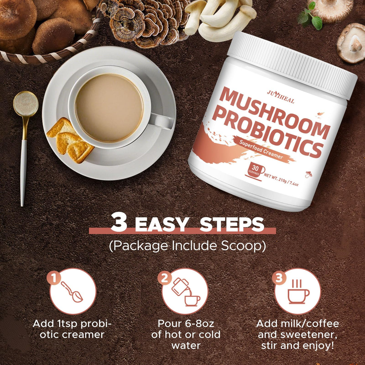 JUYIHEAL probiotic label emphasizes 1B CFU for gut balance support