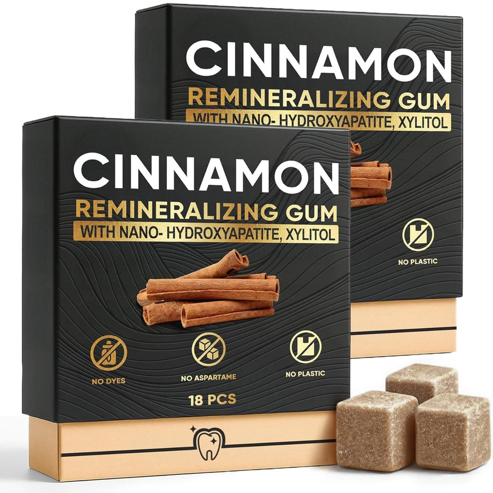 JXSVR Cinnamon Remineralizing Gum box for on-the-go freshness and enamel protection.