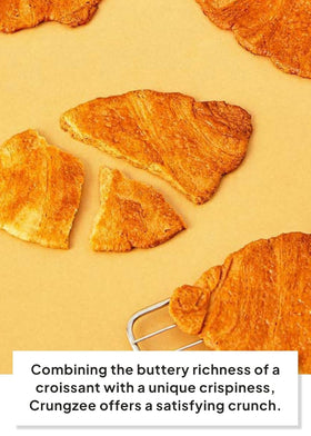 K FOOD Korean Food flat croissant snack crisp texture close-up, showing delicate layers