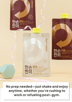 K Food misugaru shake with water or milk option for quick mixing