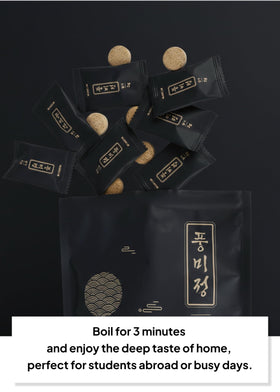 25-pack Poong Mi Jeong anchovy broth coins packaging