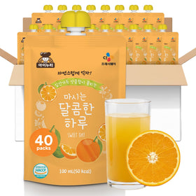 K FOOD CJ Freshway orange-tangerine juice bottle provides a refreshing citrus boost on the go.