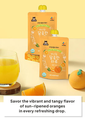 K FOOD CJ Freshway orange-tangerine juice drink pack for bulk lunchbox refreshment.