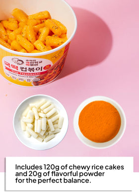 K FOOD KOREAN FOOD Cup Tteokbokki packaging clearly indicates Halal certification and product info.