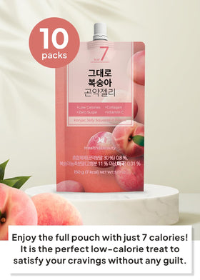 K FOOD KOREAN FOOD konjac jelly peach close-up highlights fruity flavor for all ages