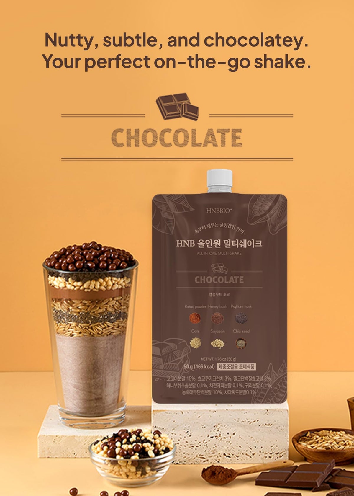 K FOOD KOREAN FOOD chocolate multi shake pouch ready for quick prep.