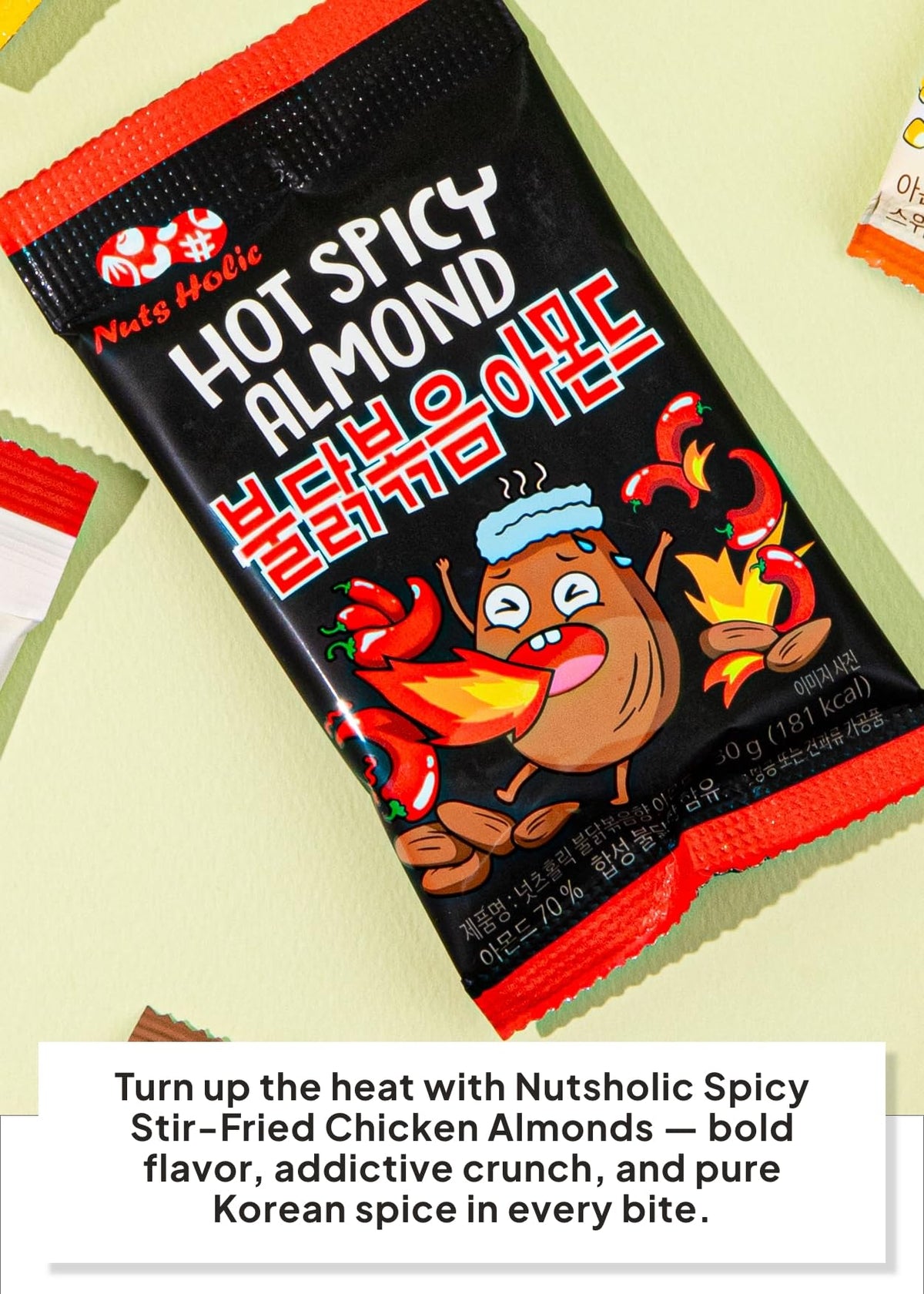 K FOOD KOREAN FOOD Nuts Holic exterior pack highlighting portability.