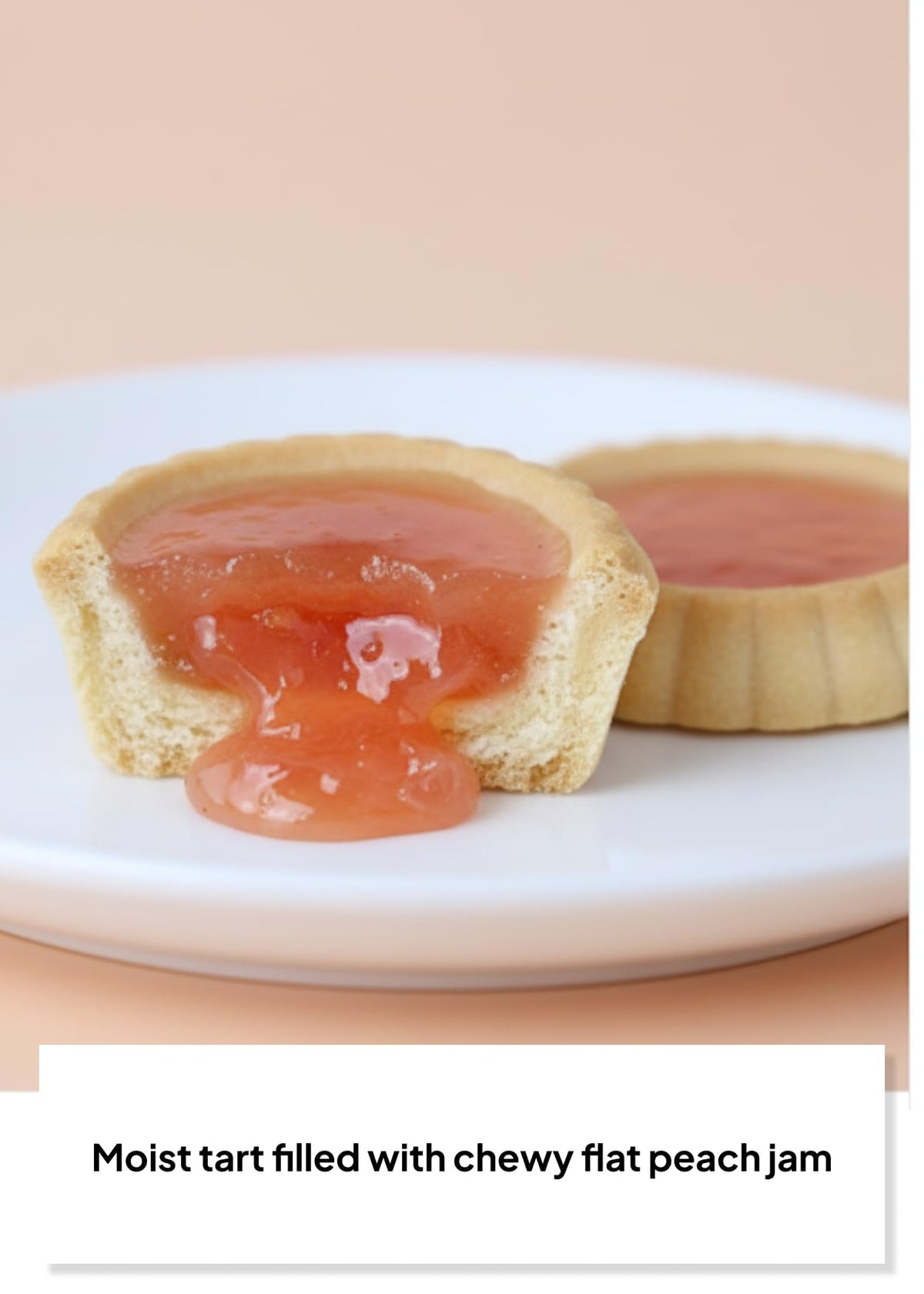 K Food Korean Food peach jam filled cookie cross-section shows soft center ideal for tea breaks.