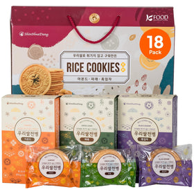 K Food Korean Rice Wafer Almond Pack showing crisp texture ideal with tea