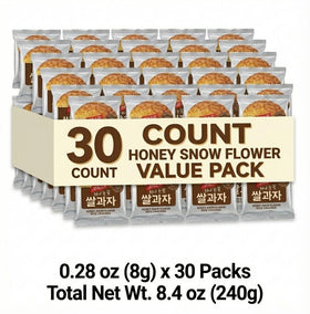 K-Herb Honey Snow Flower Rice Crackers individually wrapped for fresh snacking at work.
