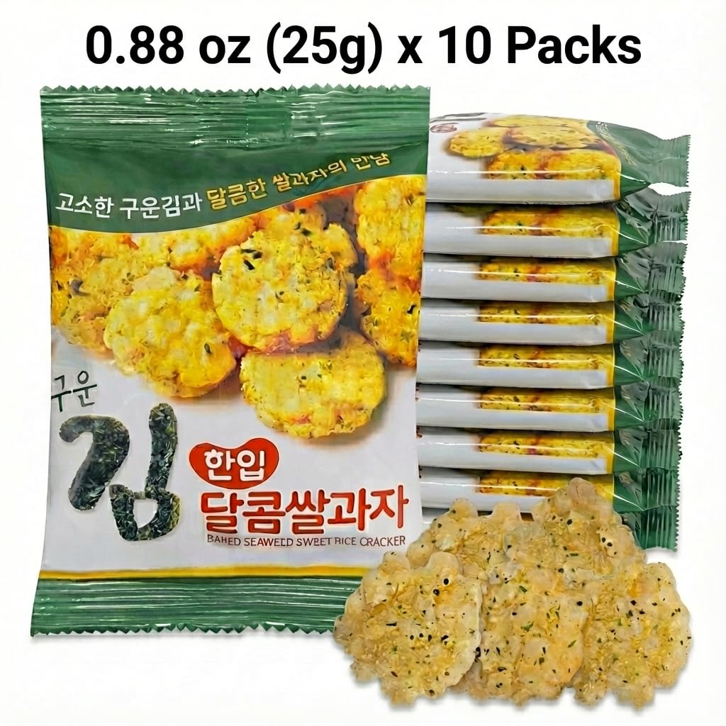 K-Herb individually wrapped seaweed rice bites stay fresh for travel.