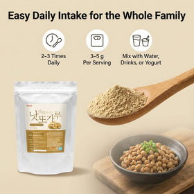 K-Herb Natto powder with a convenient scoop enables easy daily portions.