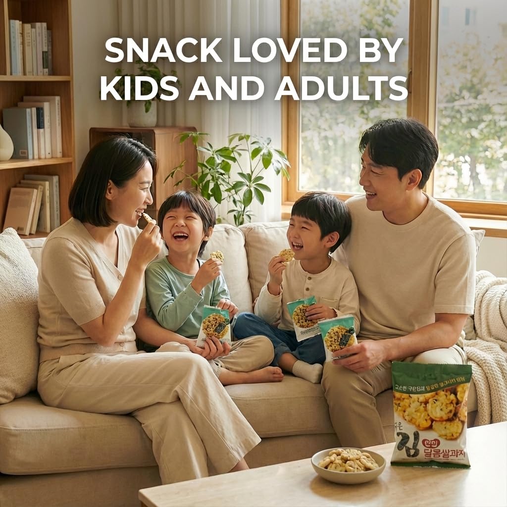K-Herb seaweed rice bites pair well with tea or coffee.