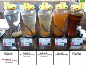 K-LAVA Salt scoop and bottle scene illustrates easy measuring for precise seasoning.