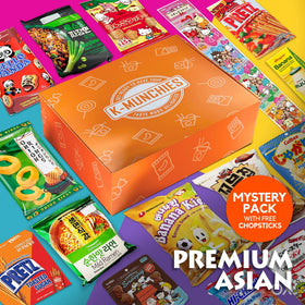 K-Munchies Asian Snack Box inside display highlights variety for quick cravings.